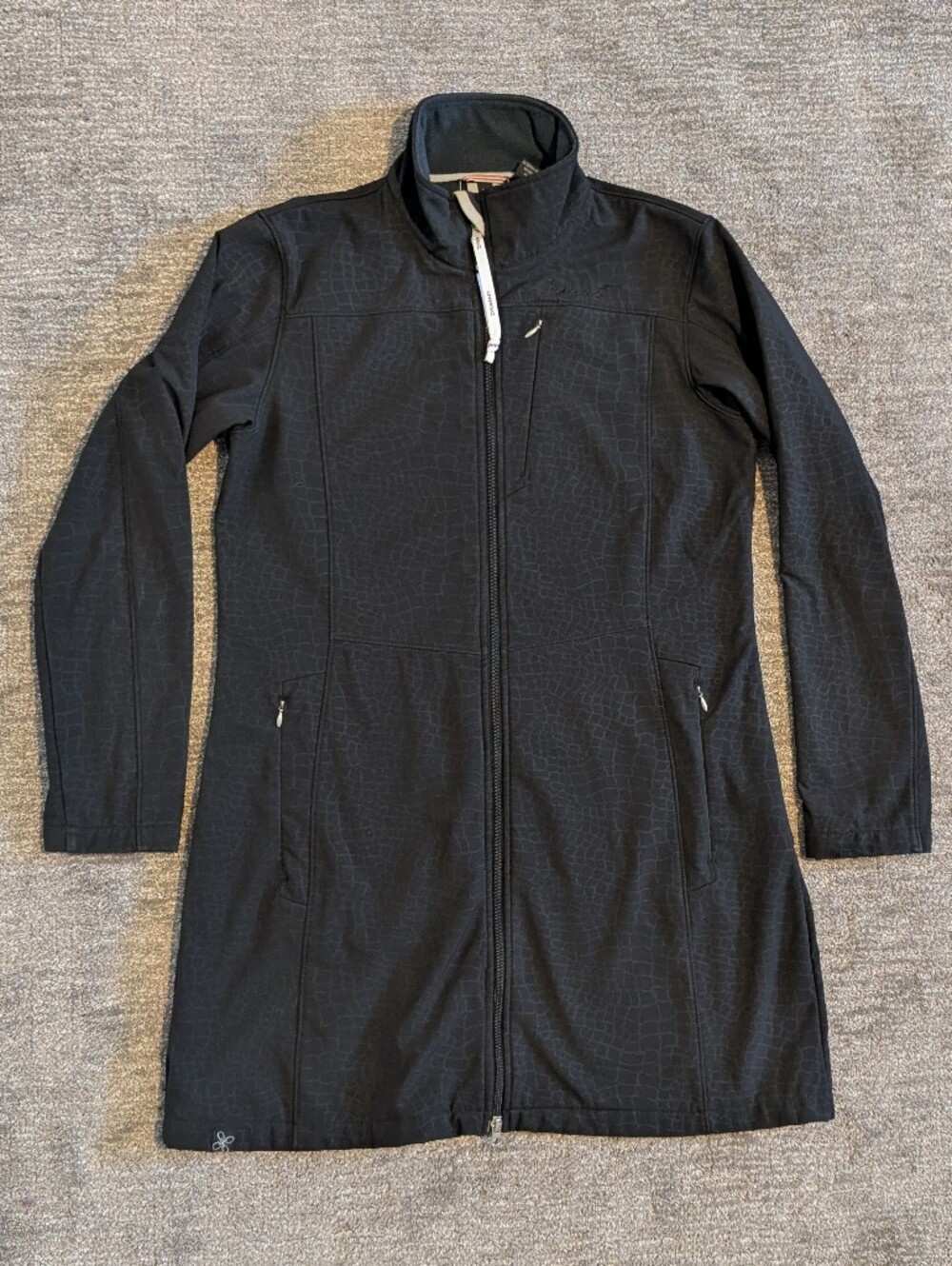 Vtg Vuarnet Lightweight Fleece-lined Ski Parka Black With Gray Pattern - 12